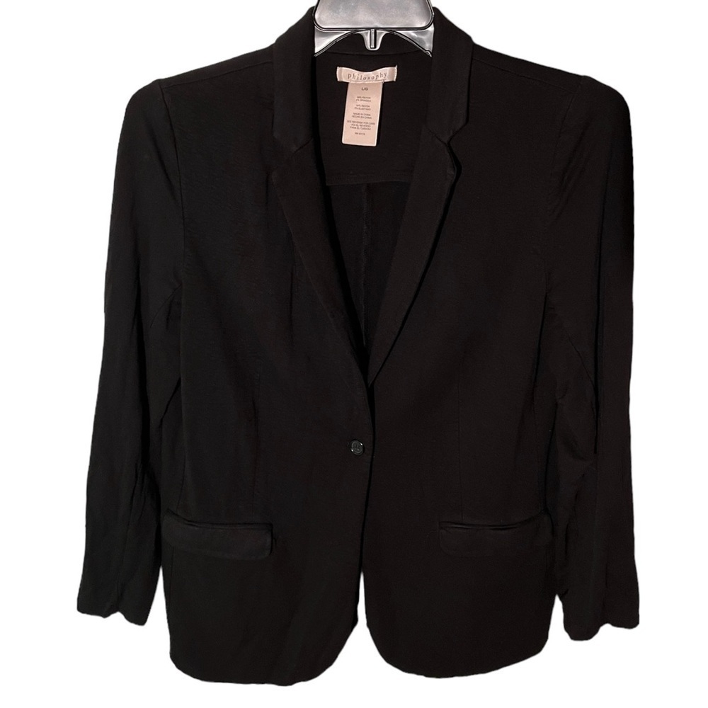 Philosophy Women’s One Button Black Blazer